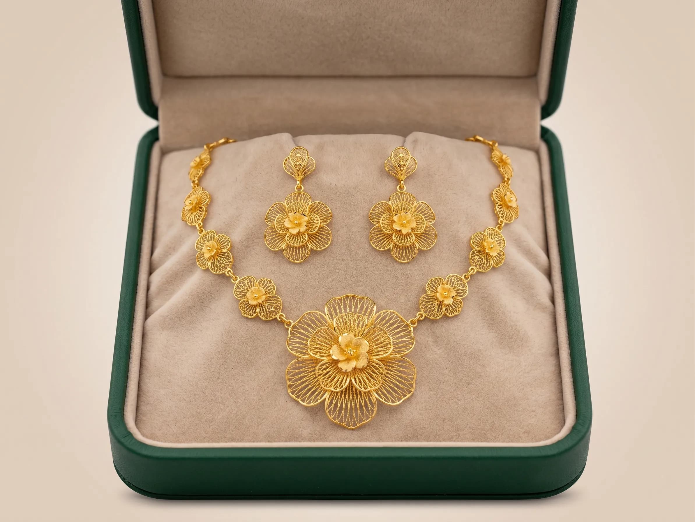 Traditional gold bridal jewellery set