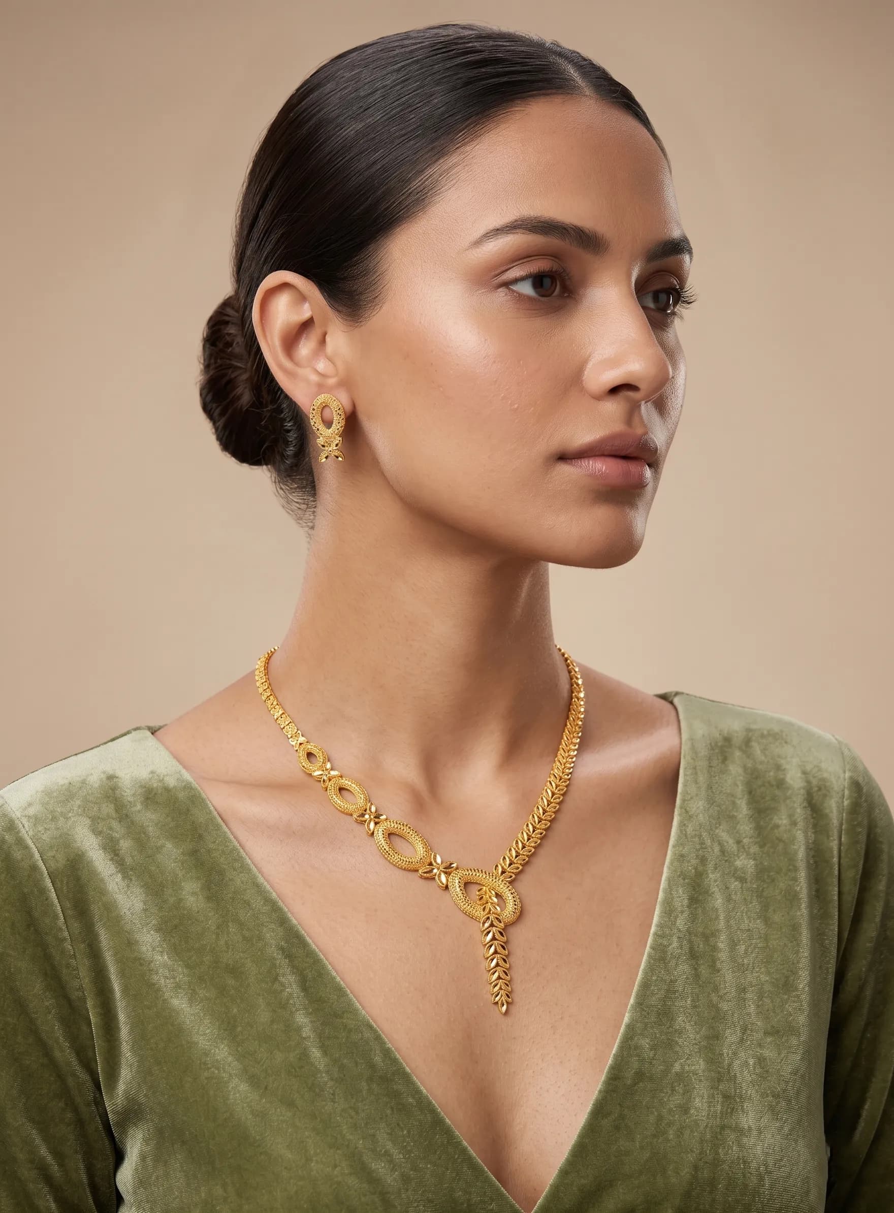 Traditional Indian gold necklace